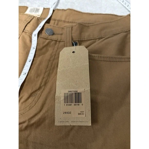 New Levi's 502 Taper Tan Khaki Pants Size 29x32 Stretch NWT - Picture 8 of 11